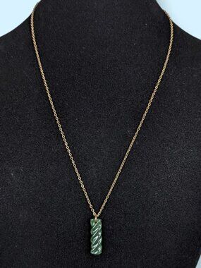 Dainty Nephrite Jade Pendant Necklace